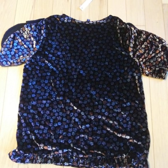 NWT Madewell Velvet Tulip Sleeve Ruffle Top XS - Picture 8 of 10